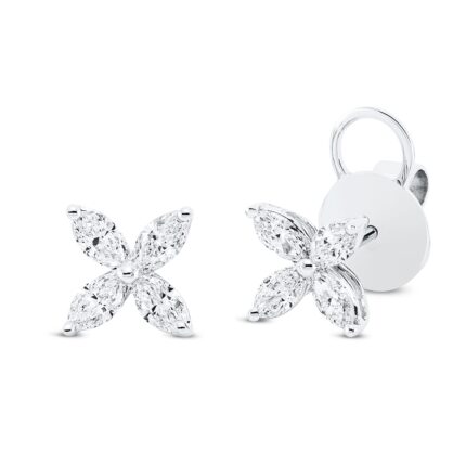 Ohrstecker Weißgold 18kt 0,75 Diamantschmuck mit 8 Diamanten - 2S608