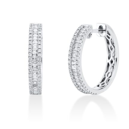 Creolen Weißgold 18kt 0,66 Diamantschmuck mit 152 Diamanten - 2S674