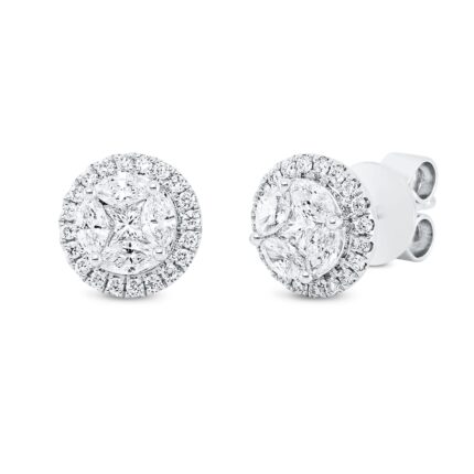 Ohrstecker Weißgold 18kt 0,57 Diamantschmuck mit 50 Diamanten - 2S675