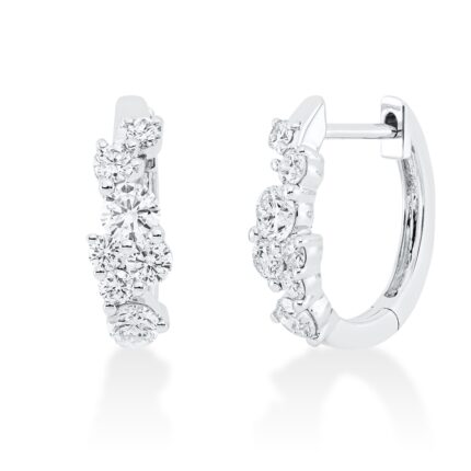 Creolen Weißgold 18kt 0,76 Diamantschmuck mit 14 Diamanten - 2S797