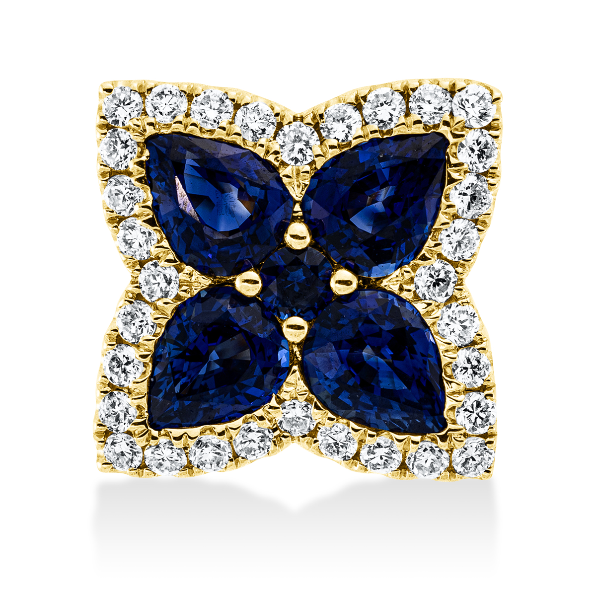 3H335G Anhänger Gelbgold 18kt 0,20 Diamantschmuck Farbstein 1,13 ct - 3H335 – Bild 1