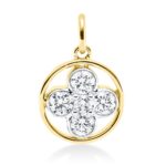 Anhänger Gelbgold 18kt 0,38 Diamantschmuck mit 5 Diamanten - 3H359