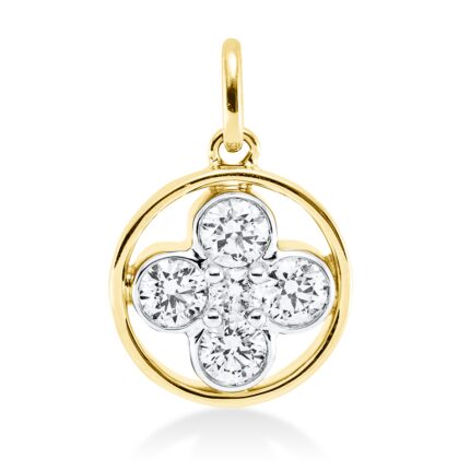 Anhänger Gelbgold 18kt 0,38 Diamantschmuck mit 5 Diamanten - 3H359
