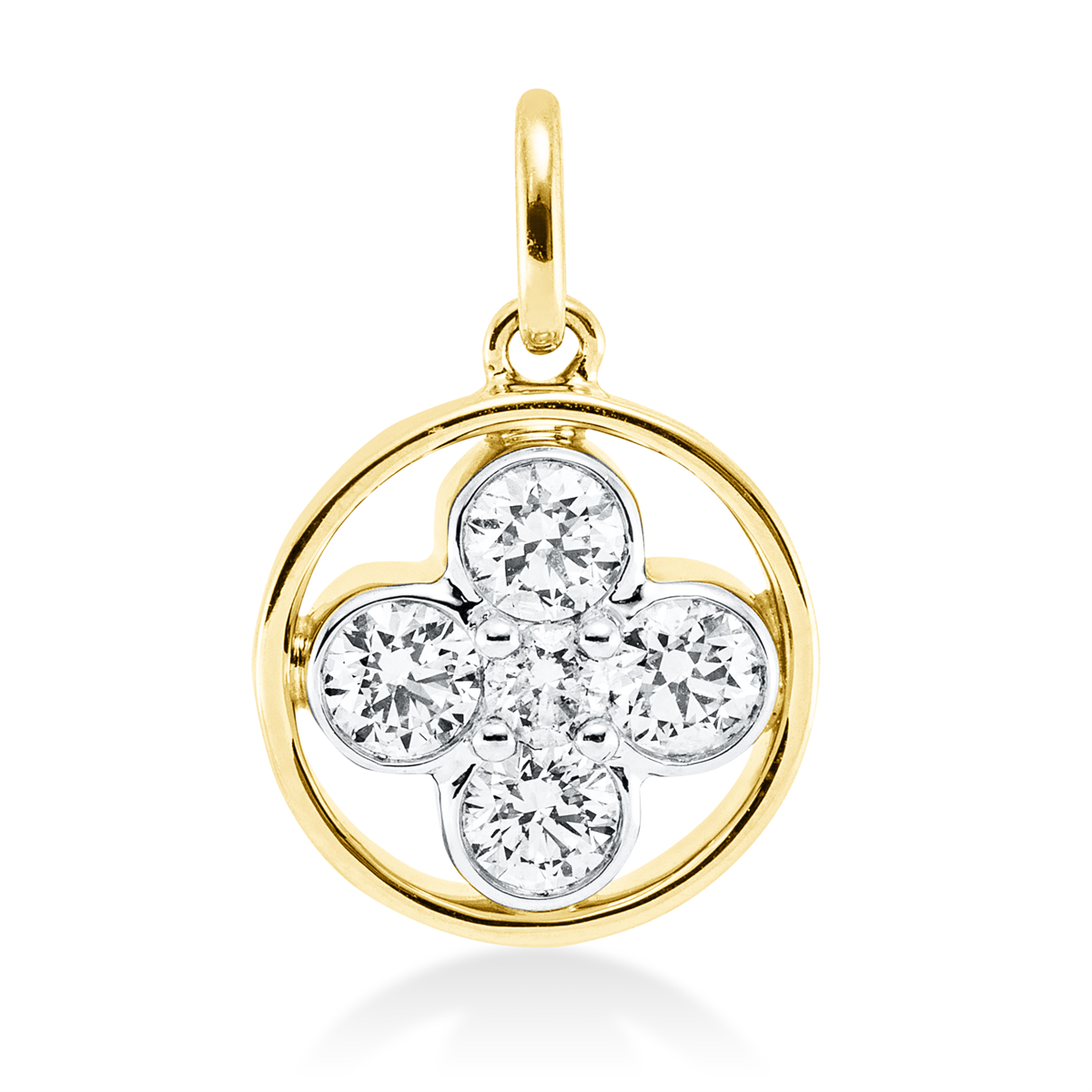 3H359G Anhänger Gelbgold 18kt 0,38 Diamantschmuck mit 5 Diamanten - 3H359 – Bild 1