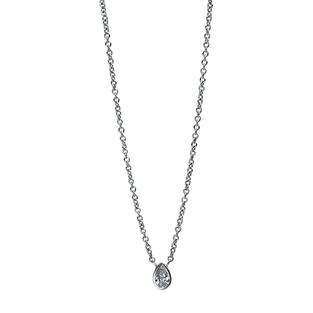 4E427W Collier Zarge Weißgold 18kt 0,10 Diamantschmuck mit 1 Diamanten - 4E427 – Bild 1