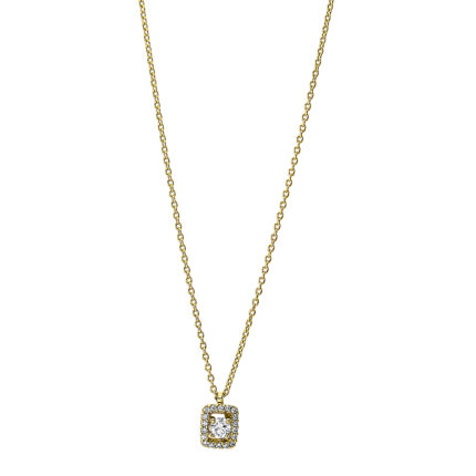 Collier Gelbgold 18kt 0,13 Diamantschmuck mit 19 Diamanten - 4H822