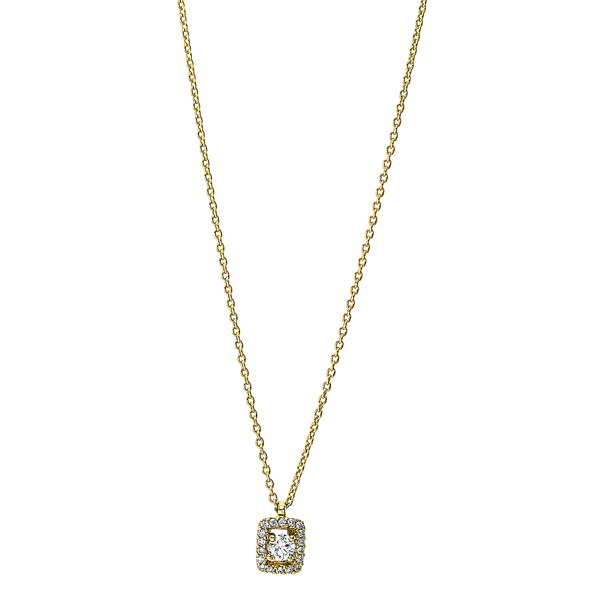 4H822G Collier Gelbgold 18kt 0,13 Diamantschmuck mit 19 Diamanten - 4H822 – Bild 1