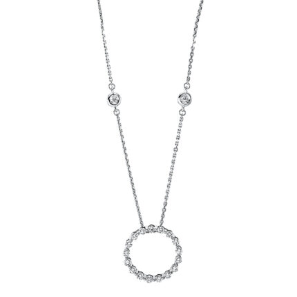 Collier Weißgold 18kt 0,43 Diamantschmuck mit 19 Diamanten - 4H872