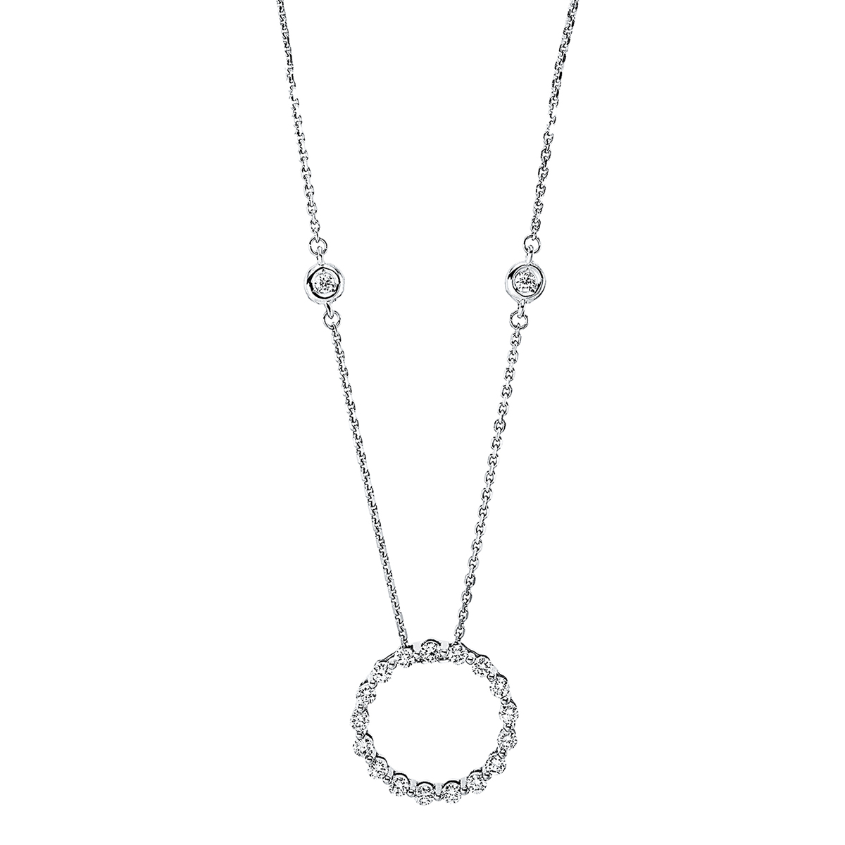 4H872W Collier Weißgold 18kt 0,43 Diamantschmuck mit 19 Diamanten - 4H872 – Bild 1