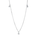 Collier Weißgold 18kt 0,10 Diamantschmuck mit 3 Diamanten - 4K370