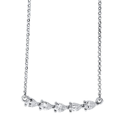 Collier Weißgold 18kt 0,46 Diamantschmuck mit 5 Diamanten - 4K796