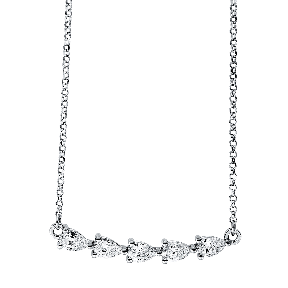 4K796W Collier Weißgold 18kt 0,46 Diamantschmuck mit 5 Diamanten - 4K796 – Bild 1