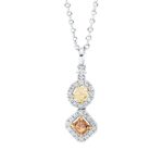 Collier Weißgold / Gelbgold 18kt 0,52 Diamantschmuck mit 29 Diamanten - 4L179