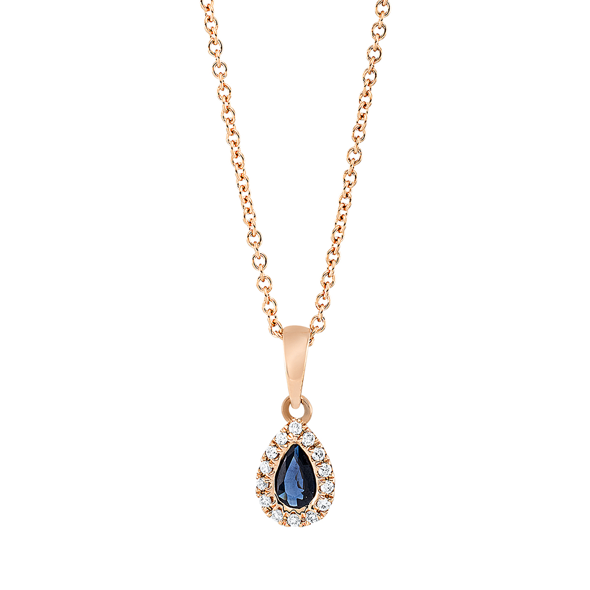 4L499R Collier Rosegold 18kt 0,06 Diamantschmuck Farbstein 0,22 ct - 4L499 – Bild 1