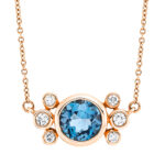 Collier Rosegold 18kt 0,12 Diamantschmuck Farbstein 1,16 ct - 4L746