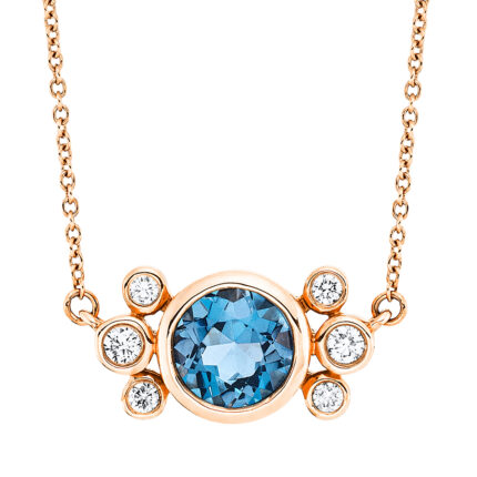 Collier Rosegold 18kt 0,12 Diamantschmuck Farbstein 1,16 ct - 4L746