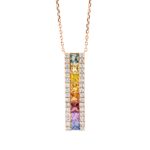 Collier Rosegold 18kt 0,21 Diamantschmuck Farbstein 1,01 ct - 4M849