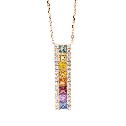 Collier Rosegold 18kt 0,21 Diamantschmuck Farbstein 1,01 ct - 4M849