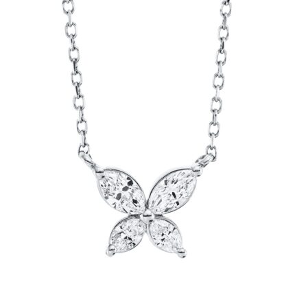 Collier Weißgold 18kt 0,30 Diamantschmuck mit 4 Diamanten - 4M935