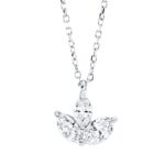 Collier Weißgold 18kt 0,46 Diamantschmuck mit 3 Diamanten - 4M940