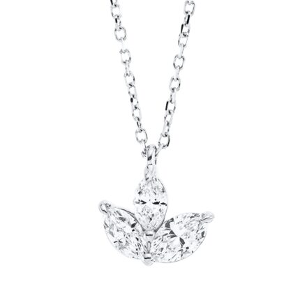 Collier Weißgold 18kt 0,46 Diamantschmuck mit 3 Diamanten - 4M940