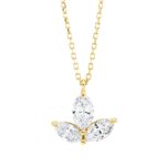 Collier Gelbgold 18kt 0,78 Diamantschmuck mit 3 Diamanten - 4M944