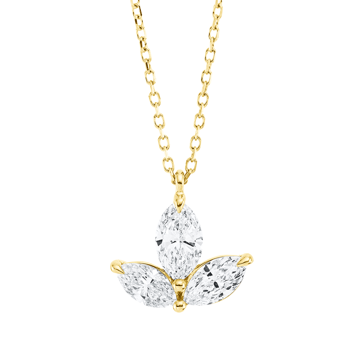 4M944G Collier Gelbgold 18kt 0,78 Diamantschmuck mit 3 Diamanten - 4M944 – Bild 1