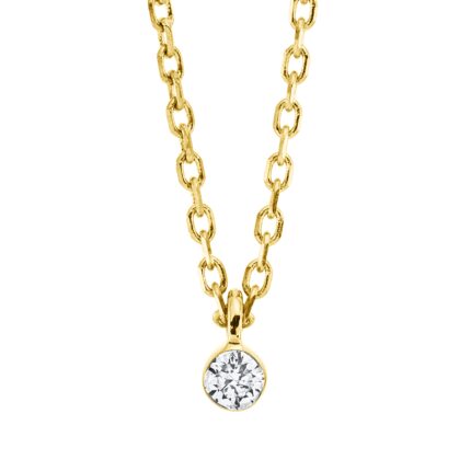 Collier Gelbgold 18kt 0,05 Diamantschmuck mit 1 Diamanten - 4M950