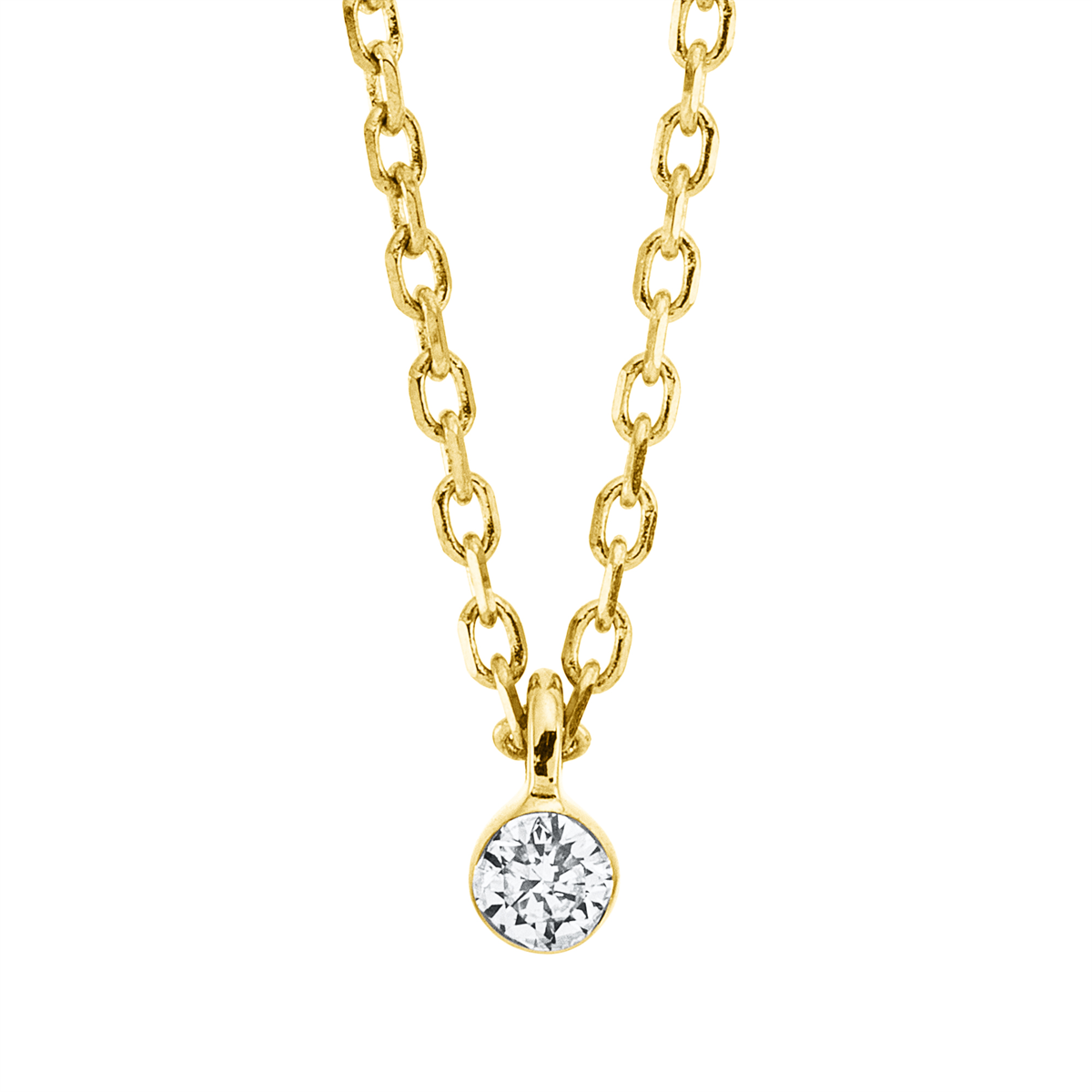 4M950G Collier Gelbgold 18kt 0,05 Diamantschmuck mit 1 Diamanten - 4M950 – Bild 1
