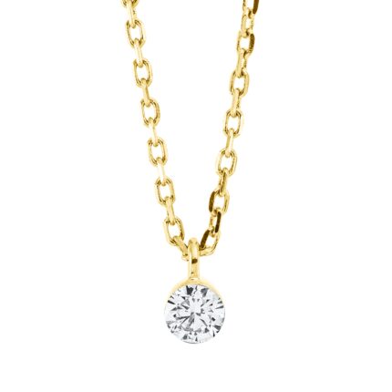Collier Gelbgold 18kt 0,10 Diamantschmuck mit 1 Diamanten - 4M952