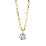 Collier Gelbgold 18kt 0,15 Diamantschmuck mit 1 Diamanten - 4M953