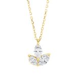 Collier Gelbgold 18kt 0,61 Diamantschmuck mit 3 Diamanten - 4M957