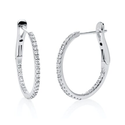 Creolen Weißgold 18kt 0,48 Diamantschmuck mit 60 Diamanten - 2D580