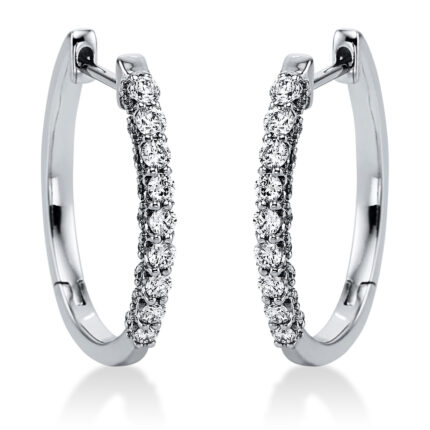 Creolen Weißgold 18kt 0,48 Diamantschmuck mit 54 Diamanten - 2J989