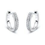 Creolen Weißgold 18kt 0,11 Diamantschmuck mit 18 Diamanten - 2N838