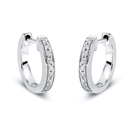 Creolen Weißgold 18kt 0,11 Diamantschmuck mit 18 Diamanten - 2N838