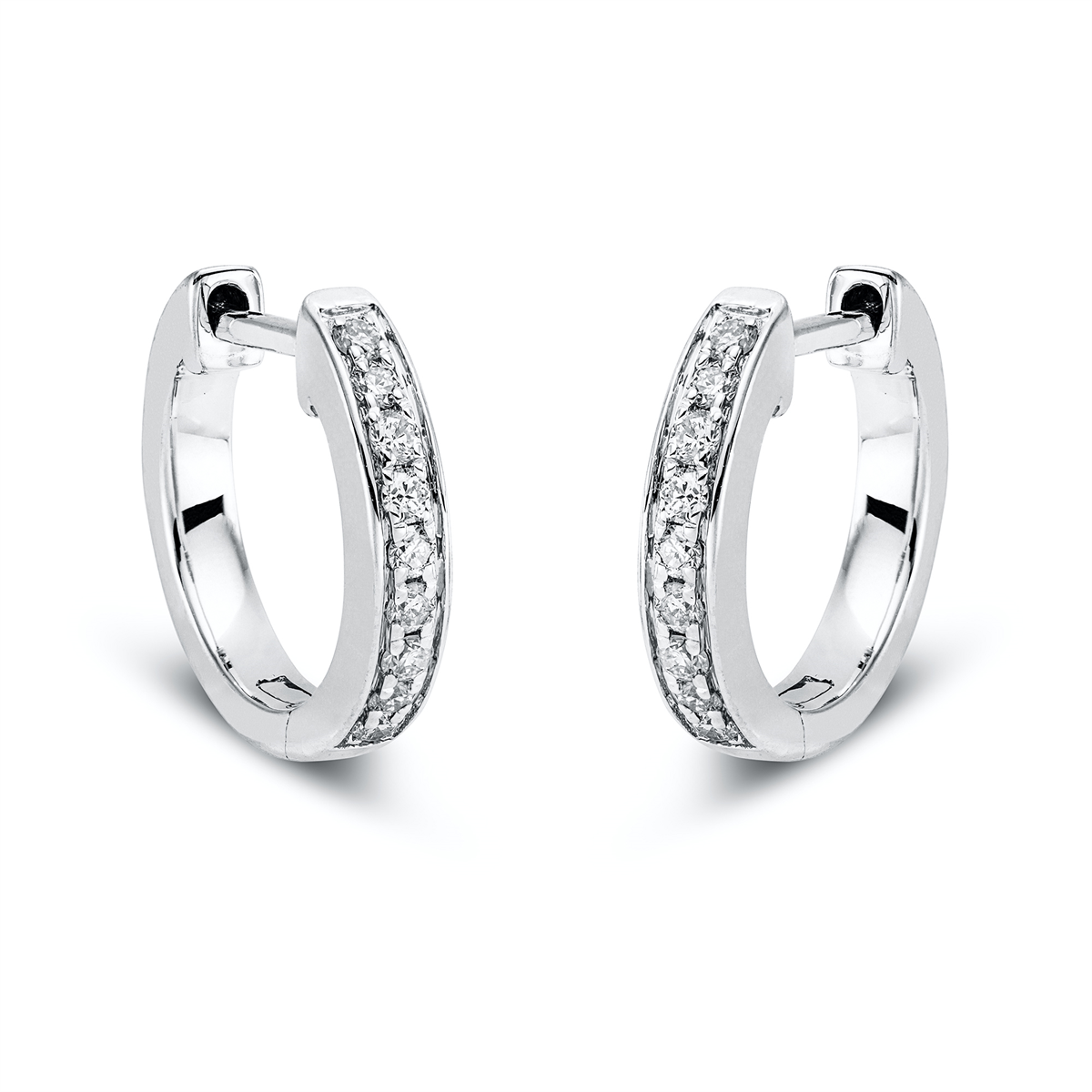 2N838W Creolen Weißgold 18kt 0,11 Diamantschmuck mit 18 Diamanten - 2N838 – Bild 1