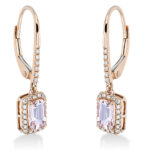 Ohrschmuck 4er-Krappe Rosegold 18kt 0,15 Diamantschmuck Farbstein 0,96 ct - 2O135