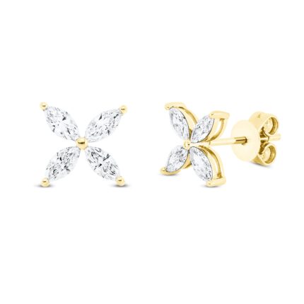 Ohrstecker Gelbgold 18kt 0,80 Diamantschmuck mit 8 Diamanten - 2Q045