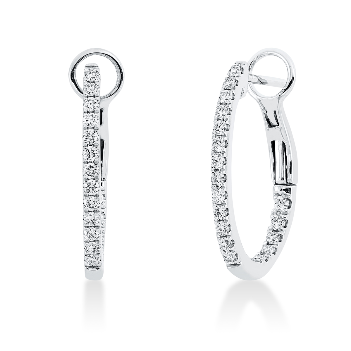 2T033W Creolen Weißgold 18kt 0,41 Diamantschmuck mit 36 Diamanten - 2T033 – Bild 1