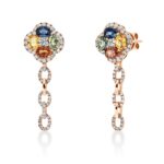 Ohrschmuck Rosegold 18kt 0,76 Diamantschmuck Farbstein 1,84 ct - 2T037