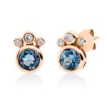 Ohrstecker Rosegold 18kt 0,09 Diamantschmuck Farbstein 0,87 ct - 2T042