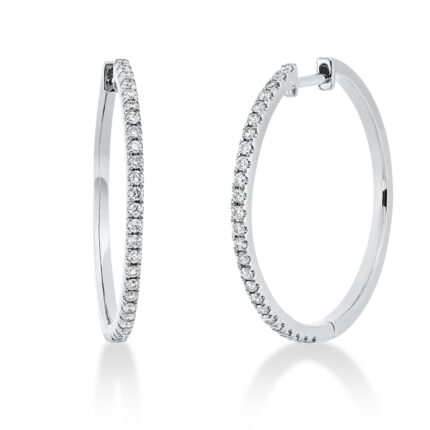 Creolen Weißgold 18kt 0,37 Diamantschmuck mit 50 Diamanten - 2T059