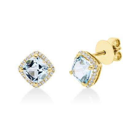 Ohrstecker Gelbgold 18kt 0,21 Diamantschmuck Farbstein 2,7 ct - 2T112