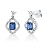 Ohrschmuck Weißgold 18kt 0,50 Diamantschmuck Farbstein 0,93 ct - 2T137