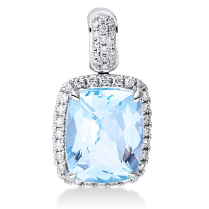 Anhänger 4er-Krappe Weißgold 18kt 0,21 Diamantschmuck Farbstein 4,3 ct - 3G079