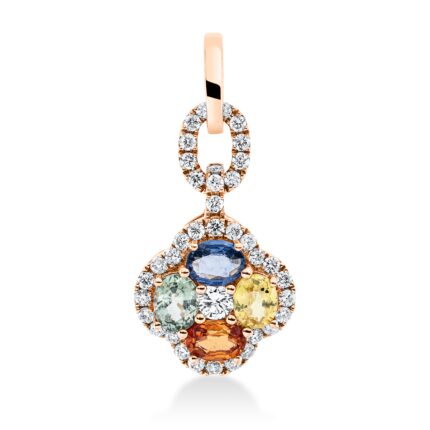 Anhänger Rosegold 18kt 0,36 Diamantschmuck Farbstein 0,83 ct - 3H404