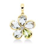 Anhänger Gelbgold 18kt 0,06 Diamantschmuck Farbstein 5,5 ct - 3H435