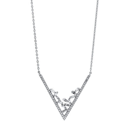 Collier Weißgold 18kt 0,38 Diamantschmuck mit 63 Diamanten - 4G824