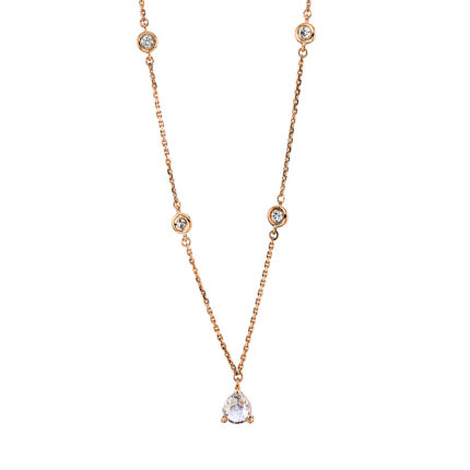 Collier Rosegold 18kt 0,66 Diamantschmuck mit 5 Diamanten - 4G863